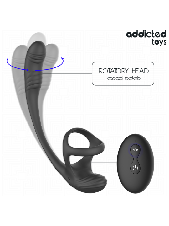ADDICTED TOYS PLUG ANAL VIBRACION Y WAVING 360º Y ESTIMULADOR TESTICULOS